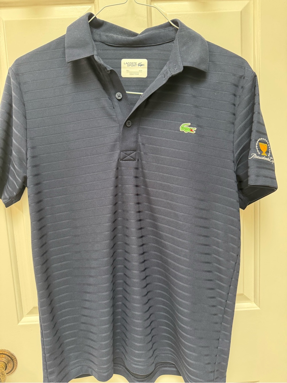Lacoste Men’s Navy Polo with Green Crocodile
